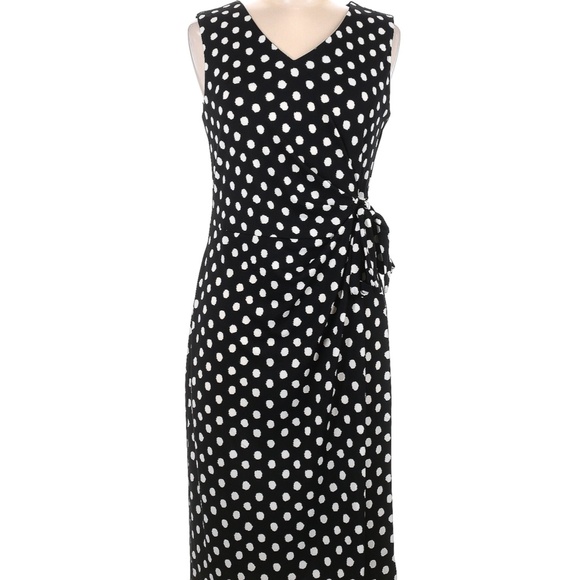 Polka Dot Tie Waist Dress - Picture 8 of 8